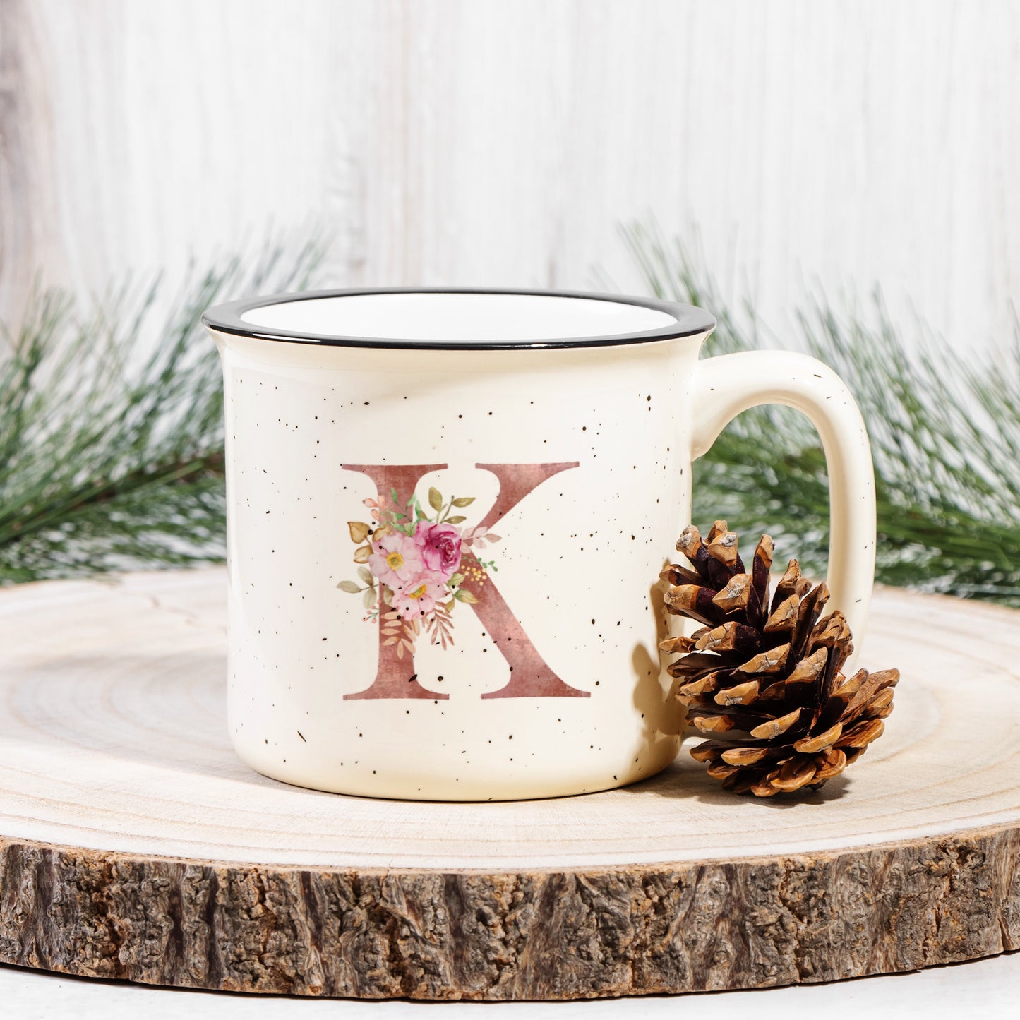 Blossom & Bloom Initial Camping Mug 13oz