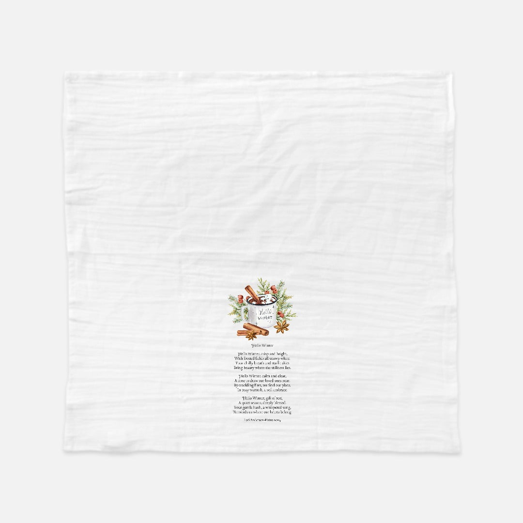 Hello Winter Tea Towel (Flour Sack)