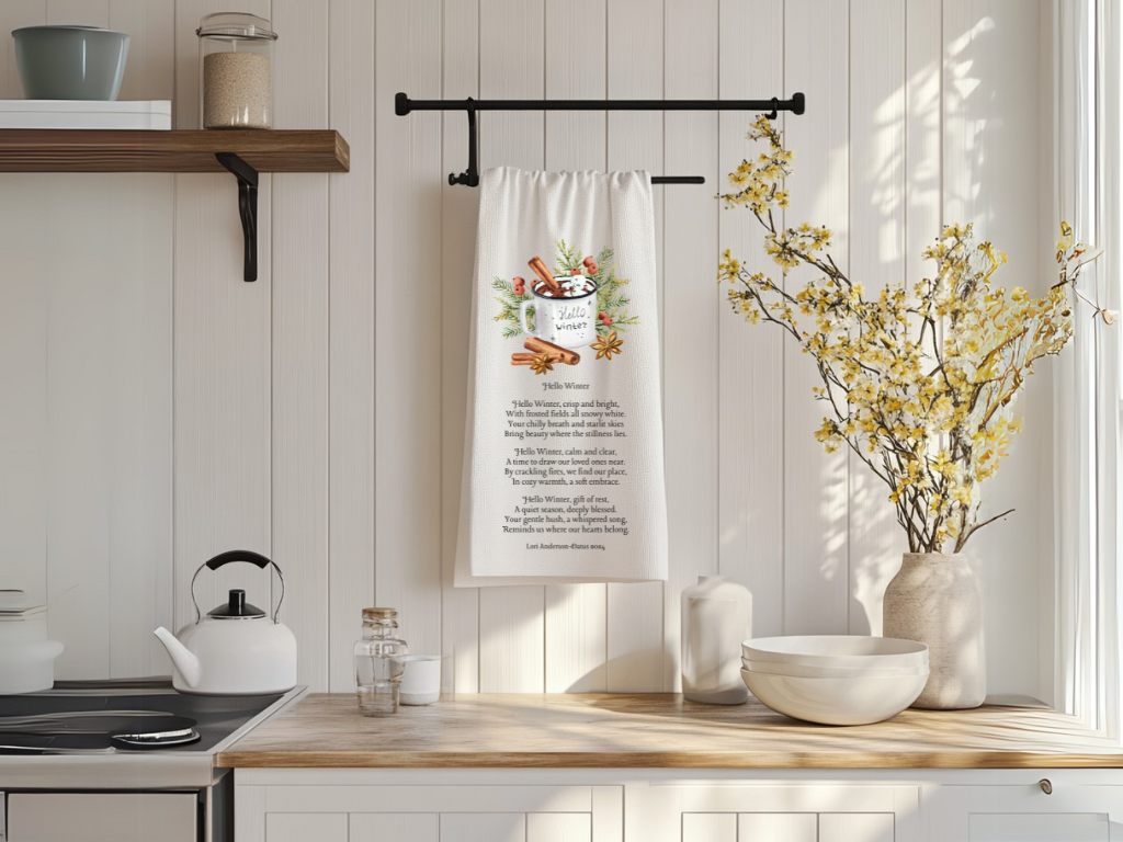 Hello Winter Tea Towel (Flour Sack)