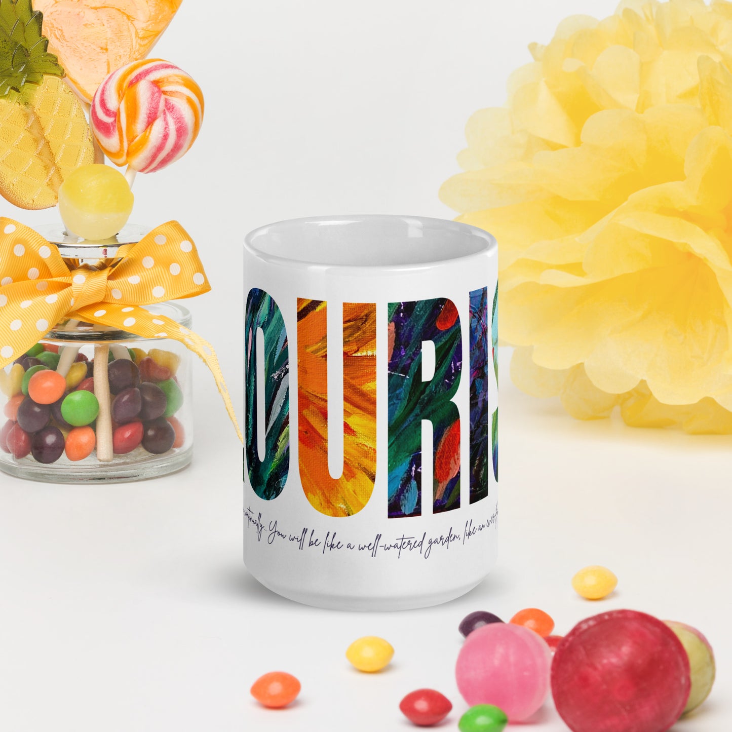 Flourish 15oz White Glossy Mug