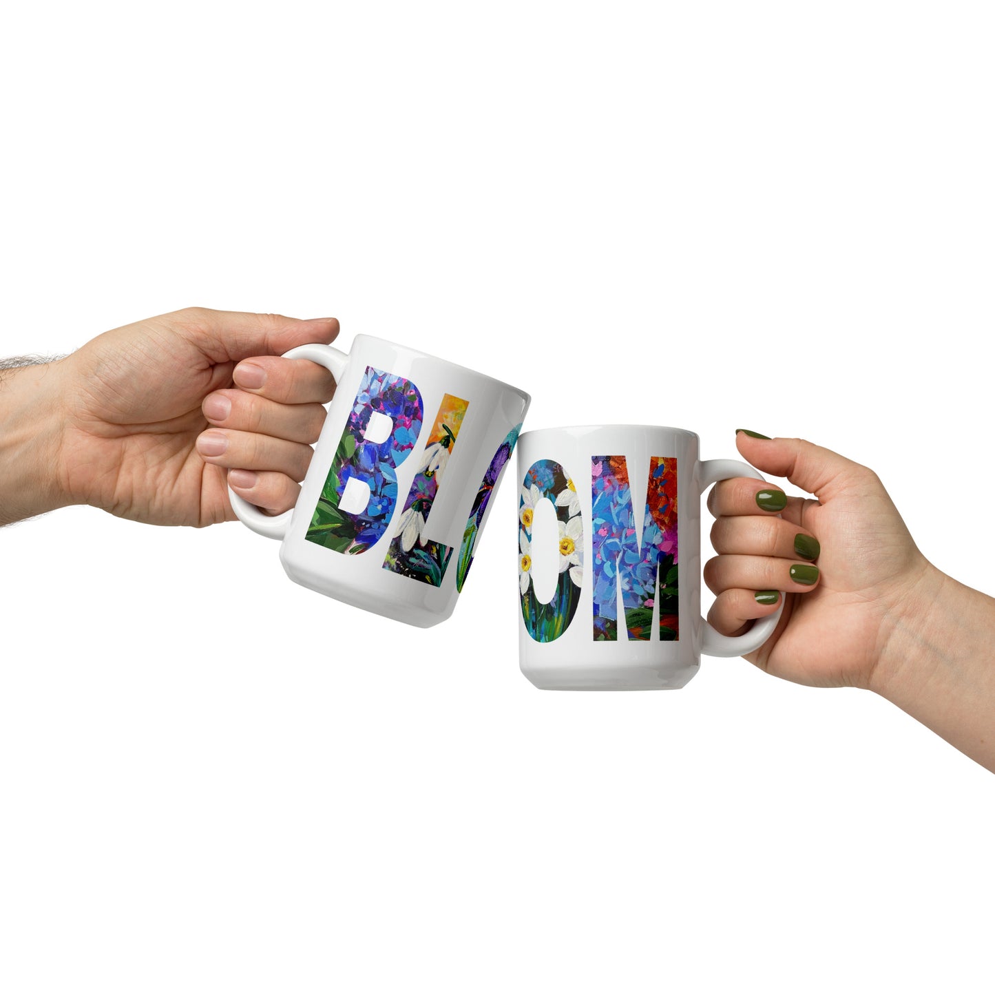 Bloom 15oz White Glossy Mug