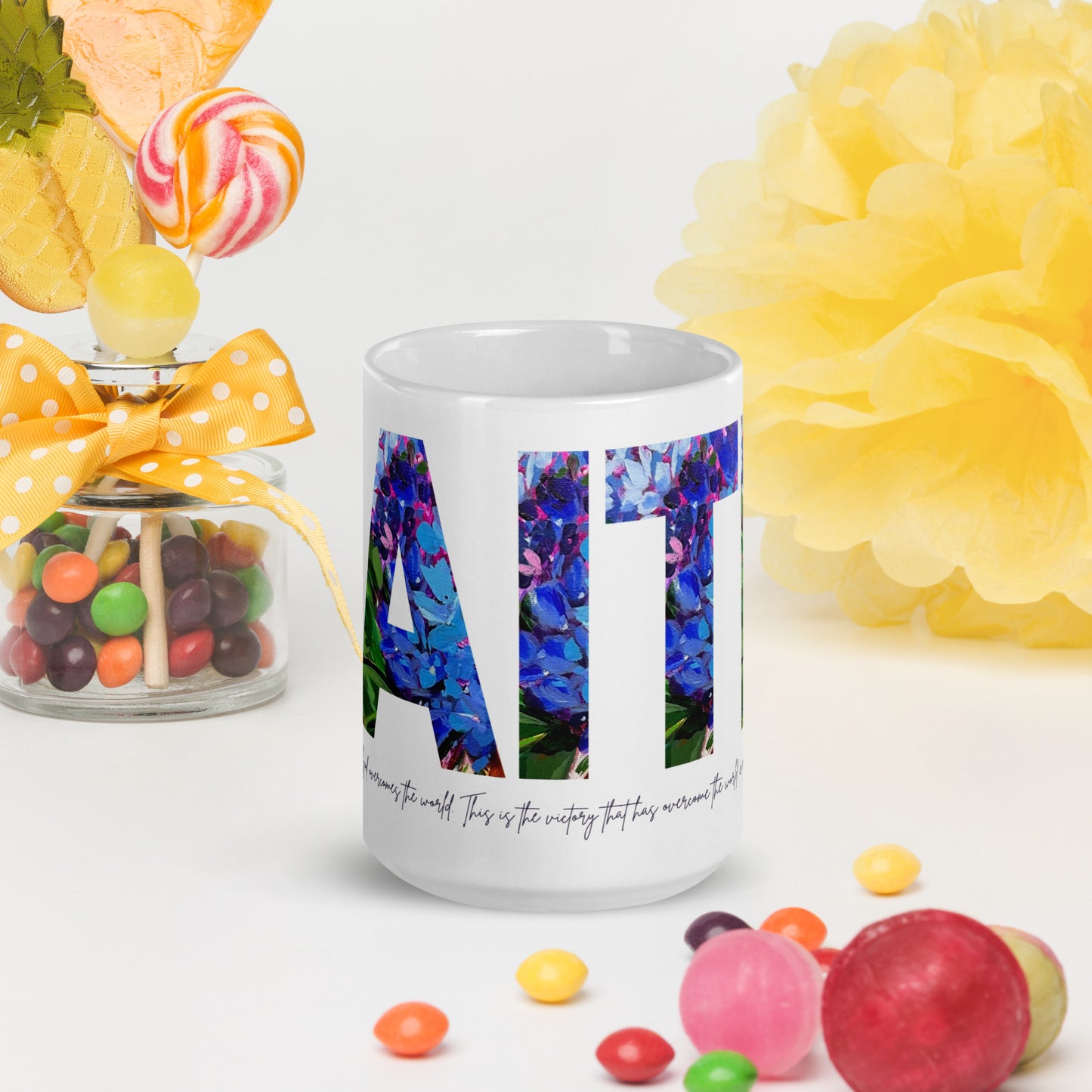 Faith 15oz White Glossy Mug