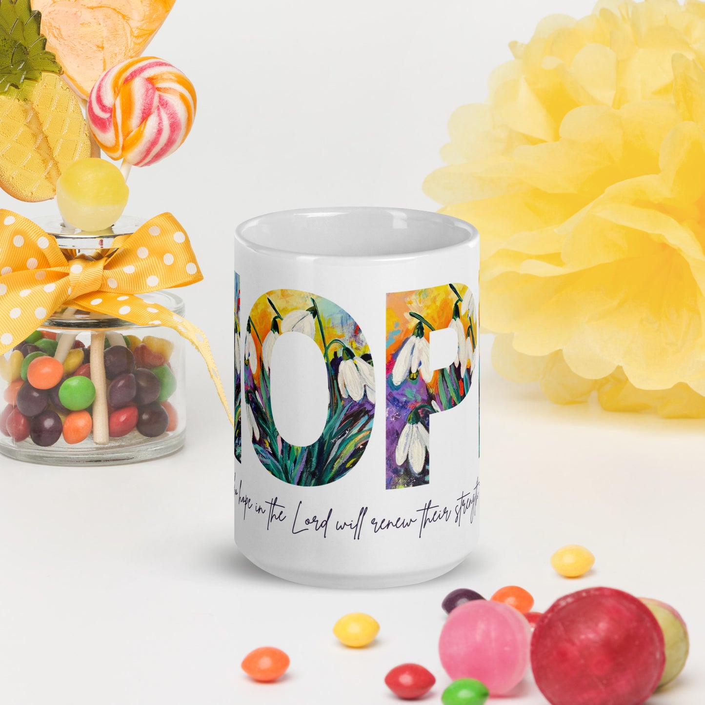 Hope 15oz White Glossy Mug