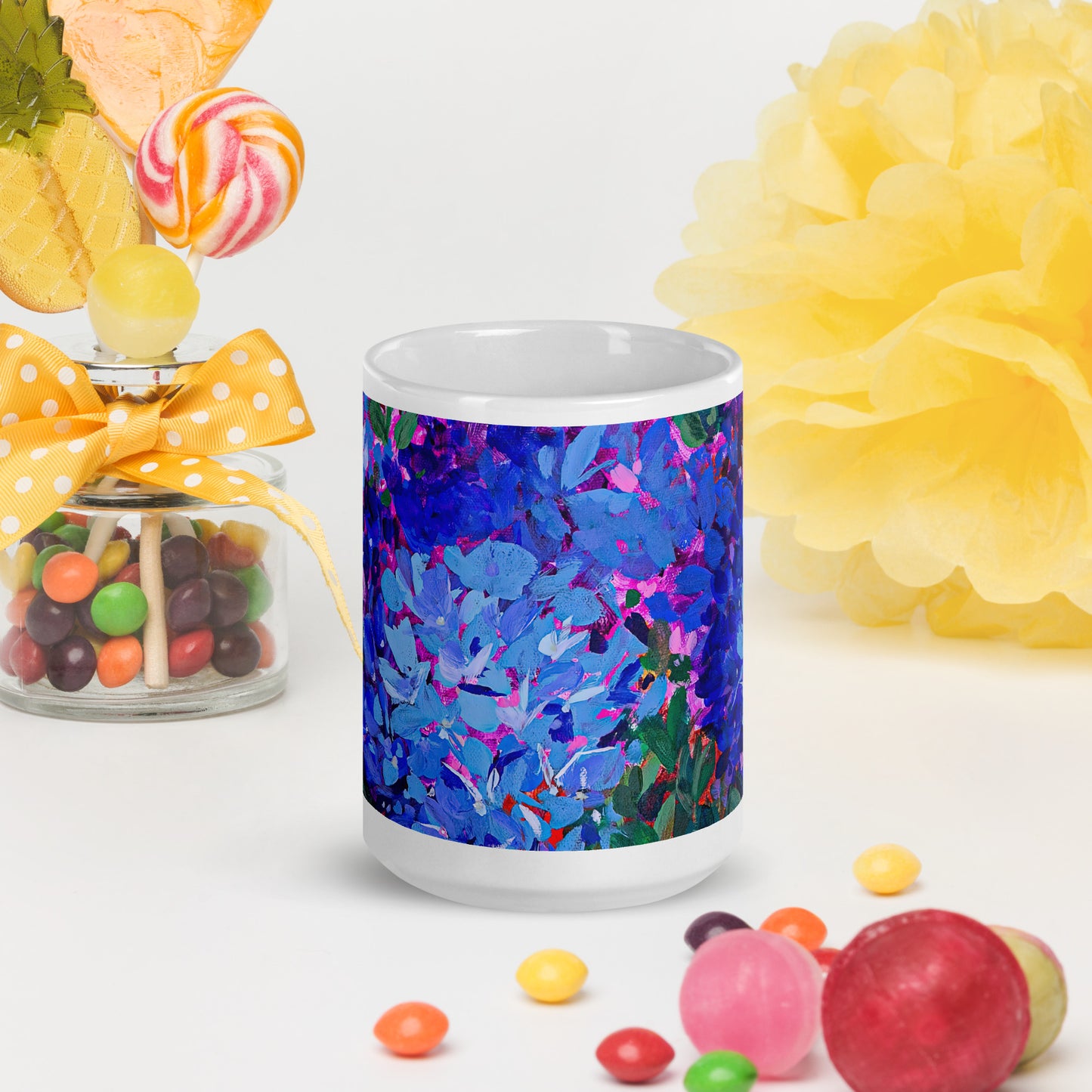 Joy Unfolding 15oz White Glossy Mug
