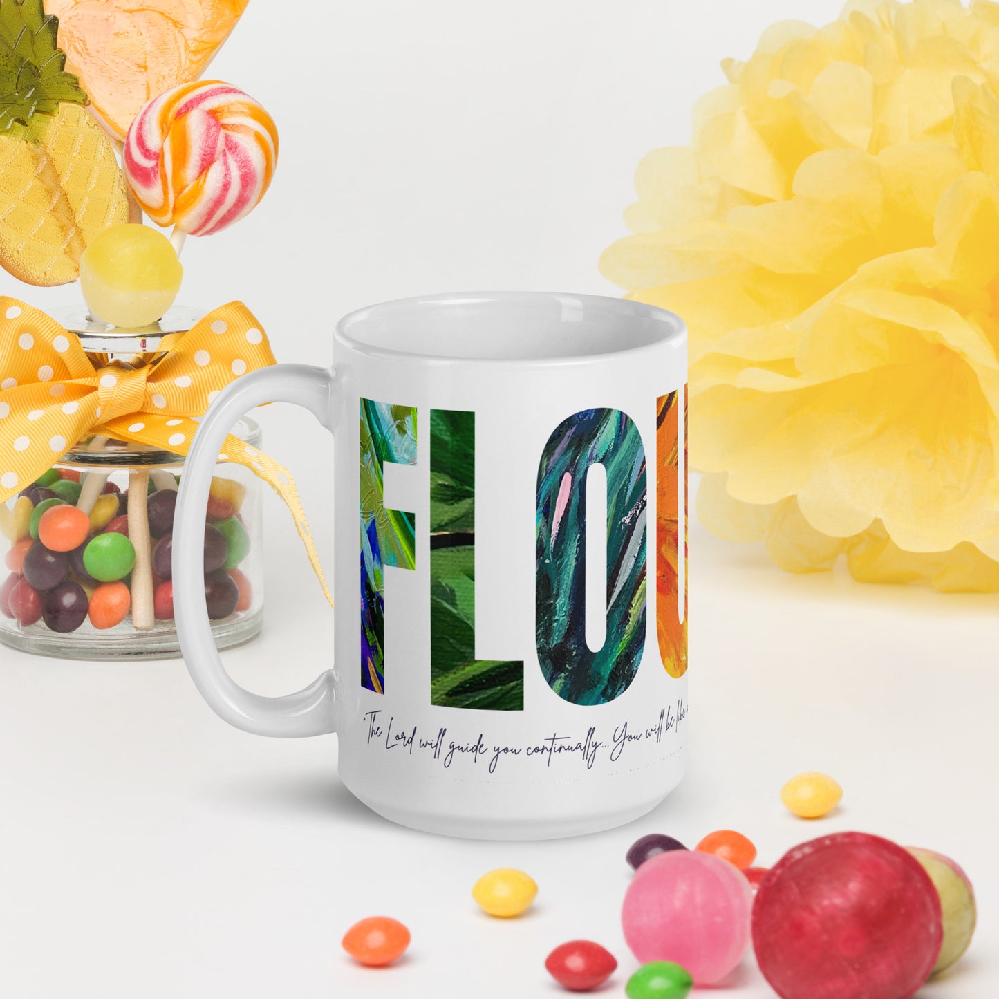 Flourish 15oz White Glossy Mug