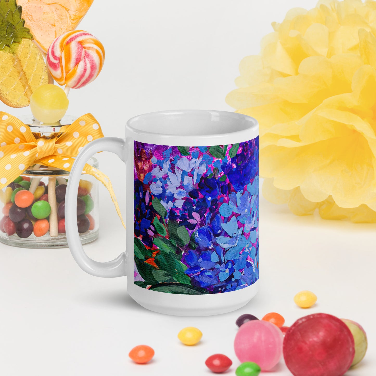 Joy Unfolding 15oz White Glossy Mug
