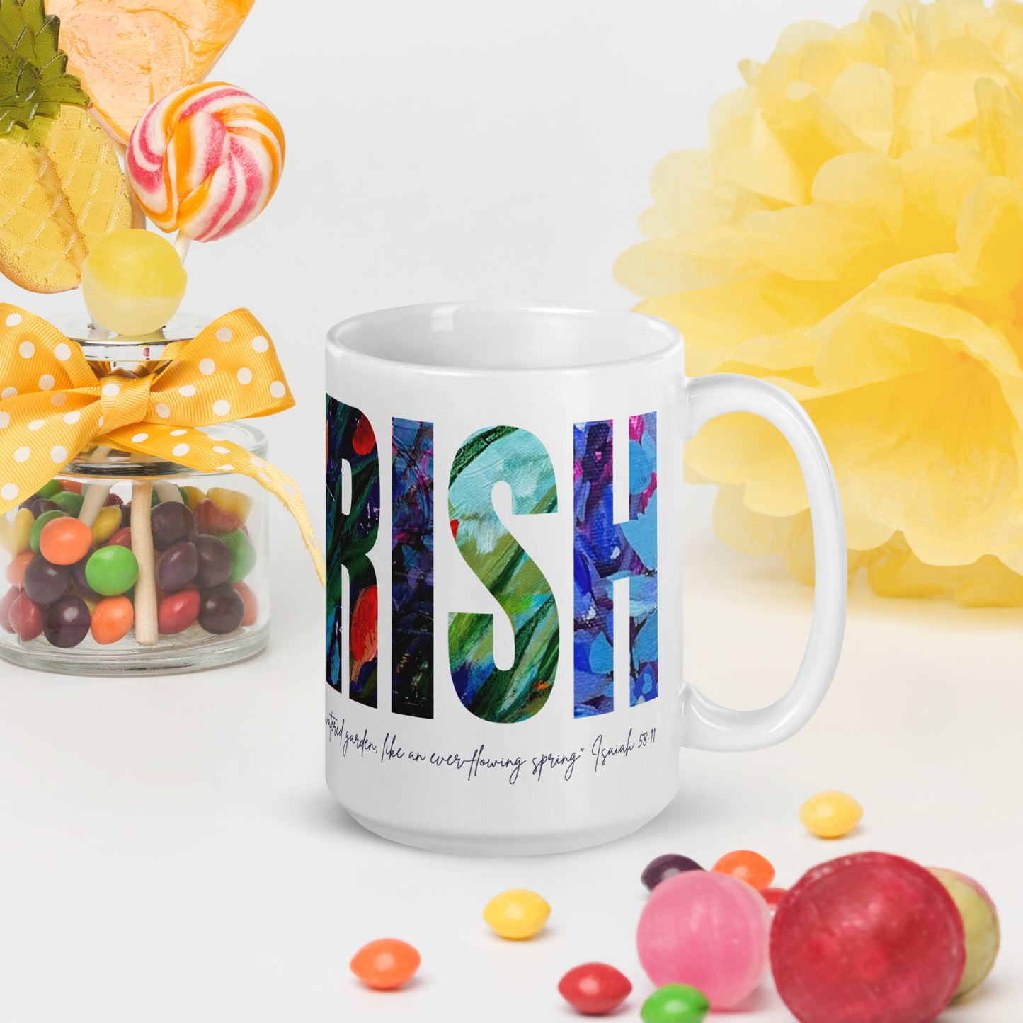 Flourish 15oz White Glossy Mug