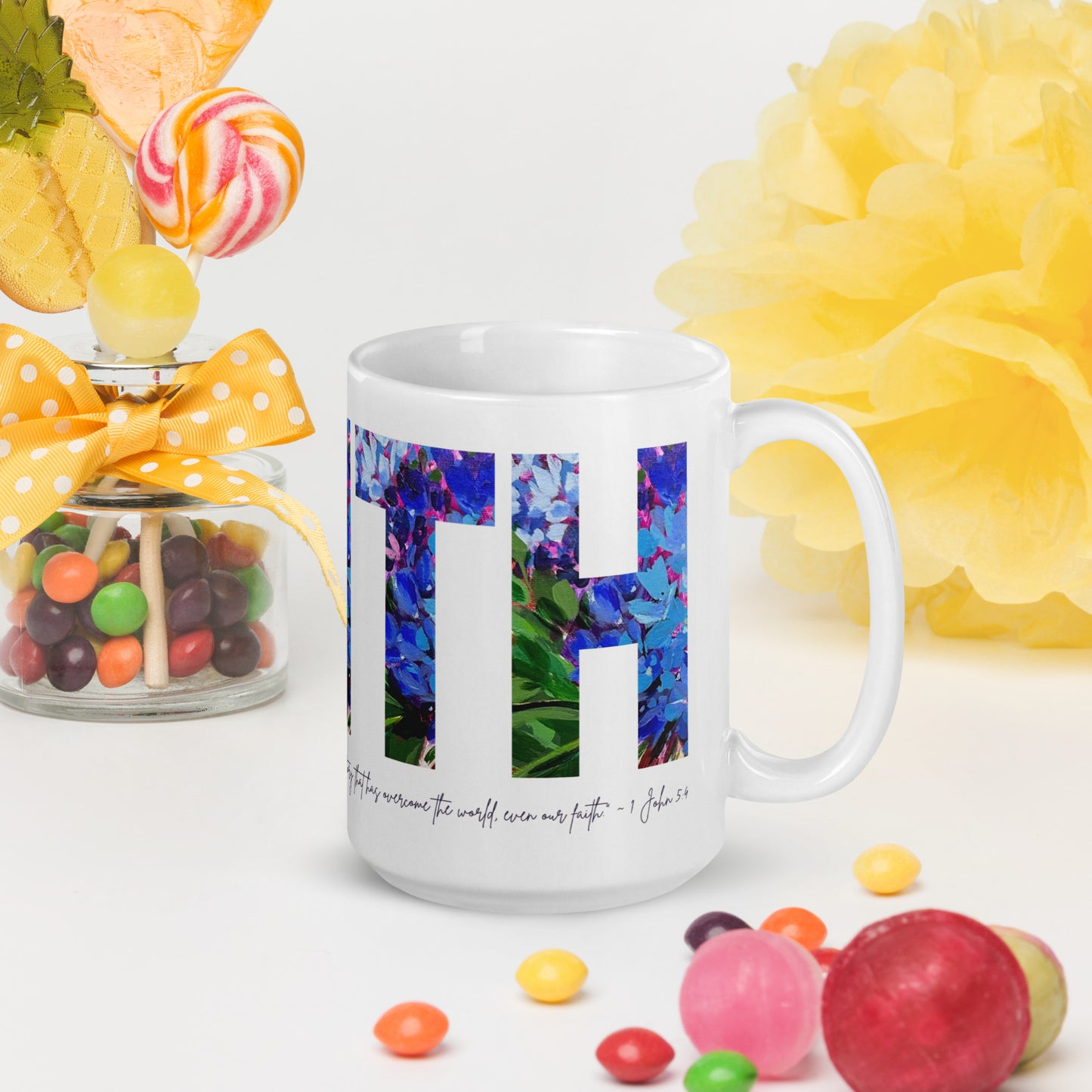Faith 15oz White Glossy Mug