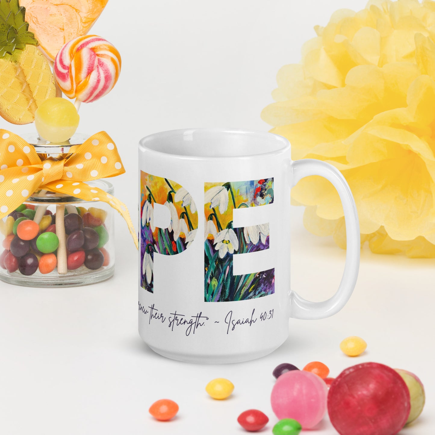 Hope 15oz White Glossy Mug