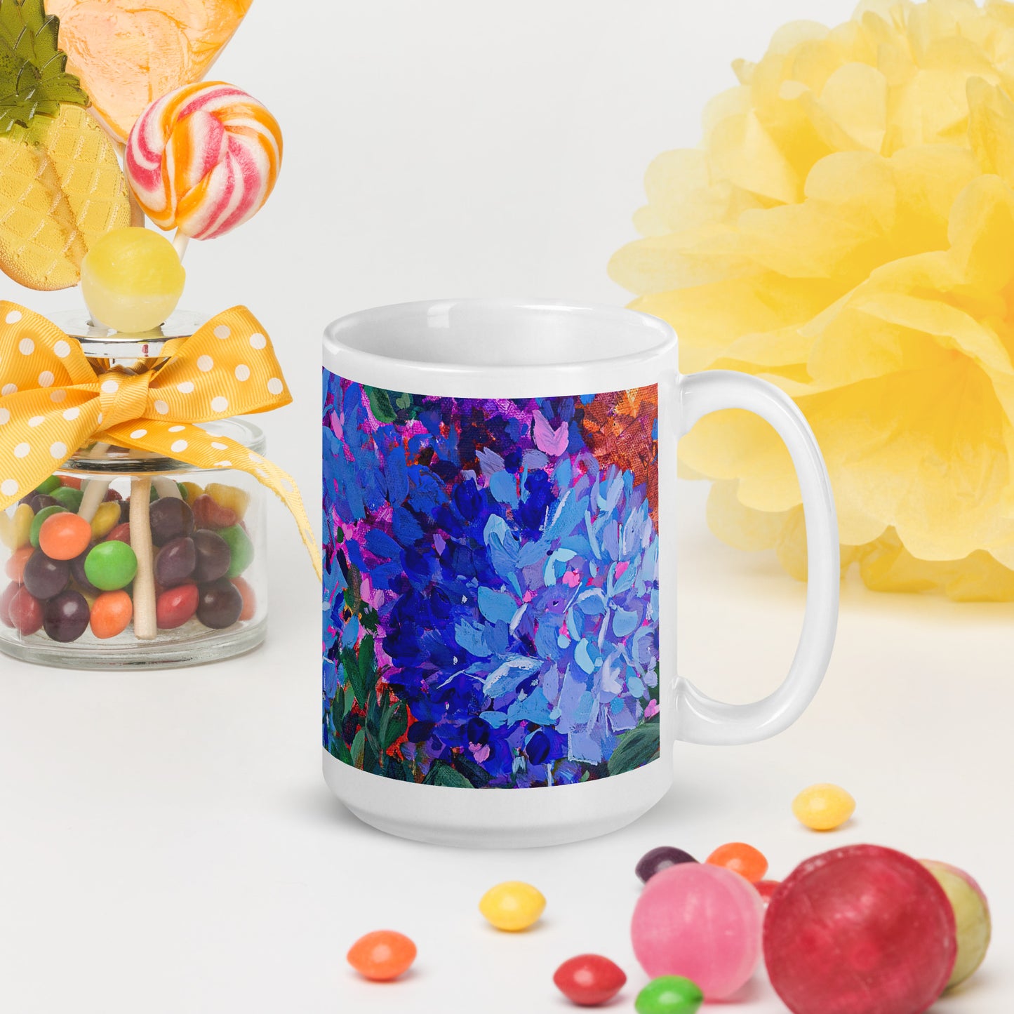 Joy Unfolding 15oz White Glossy Mug