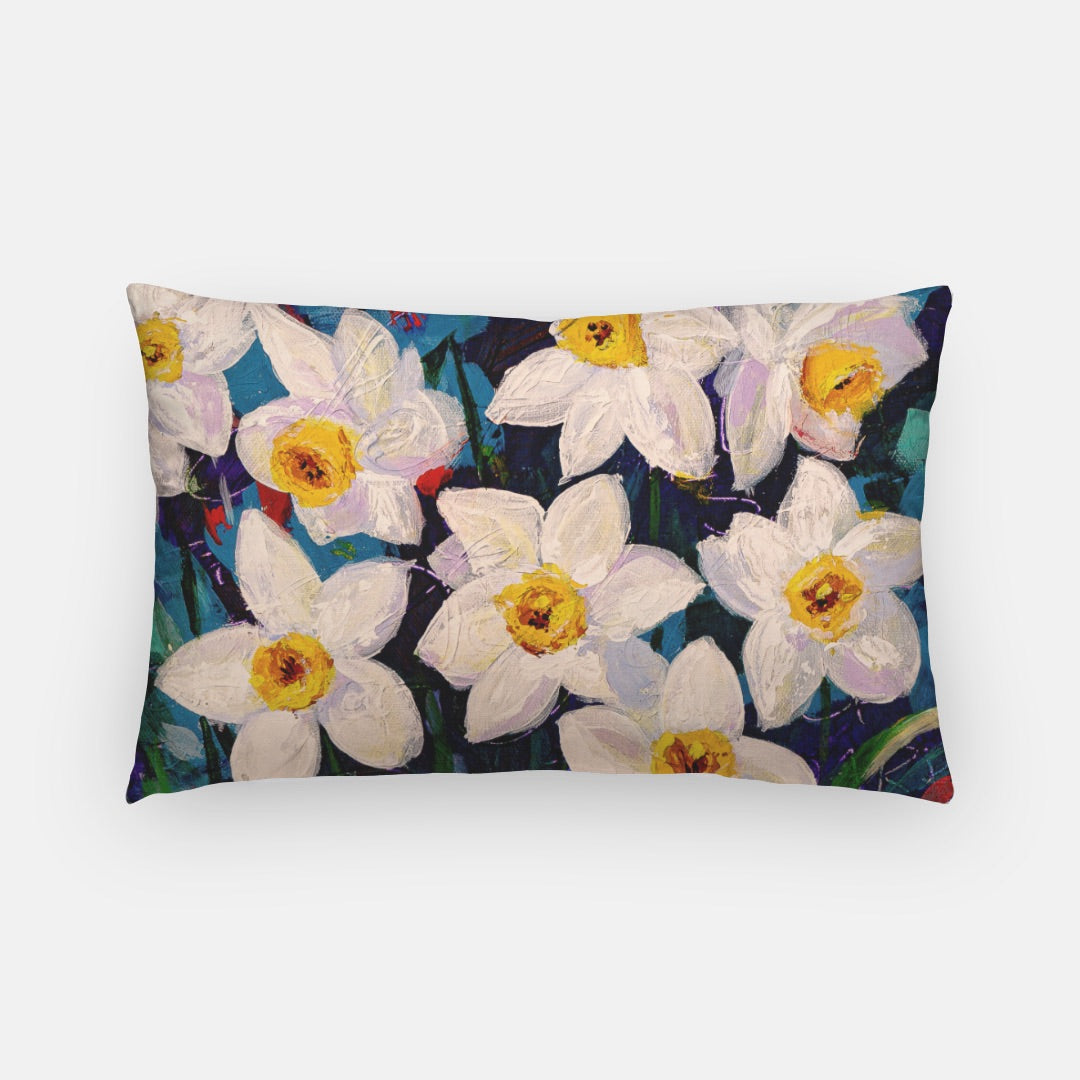 Daffodil Delight Artisan Lumbar Pillow Case