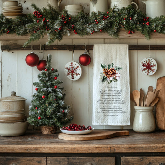 Cotton Christmas Tea Towel