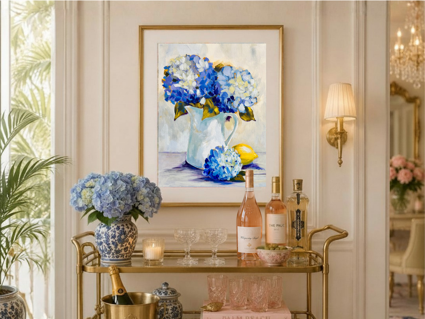 In Her Gentle Care | Blue Hydrangea Fine Art Print