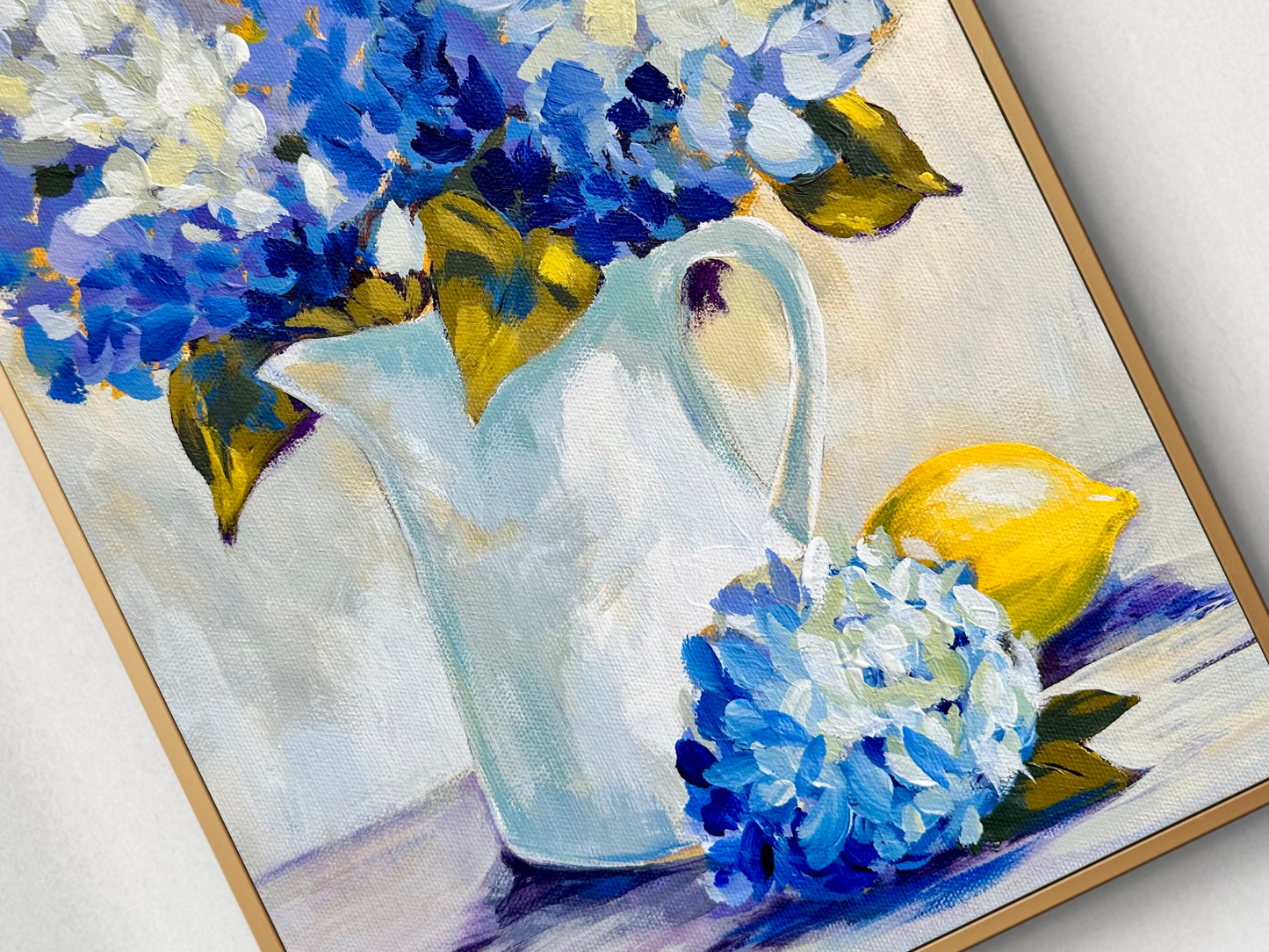 In Her Gentle Care | Blue Hydrangea Fine Art Print