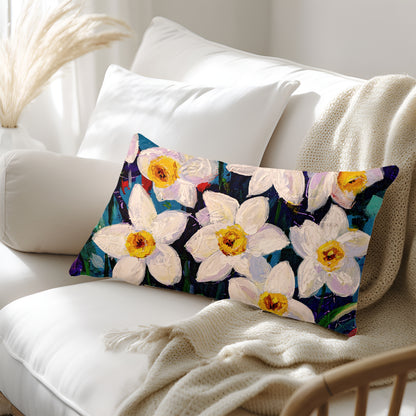 Daffodil Delight Artisan Lumbar Pillow Case