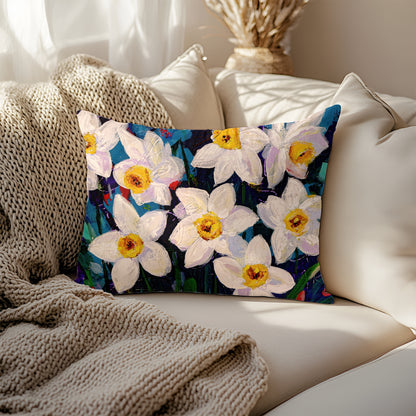 Daffodil Delight Artisan Lumbar Pillow Case