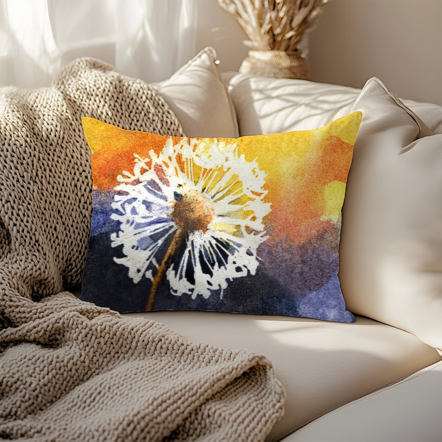 Dandelion Dreams Artisan Lumbar Pillow Case