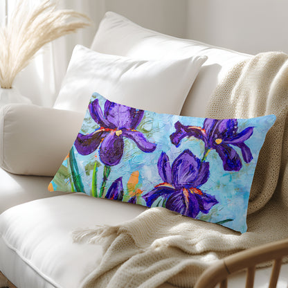 Iris Serenity Artisan Lumbar Pillow Case