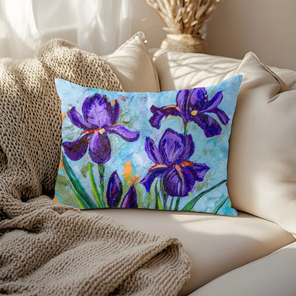 Iris Serenity Artisan Lumbar Pillow Case