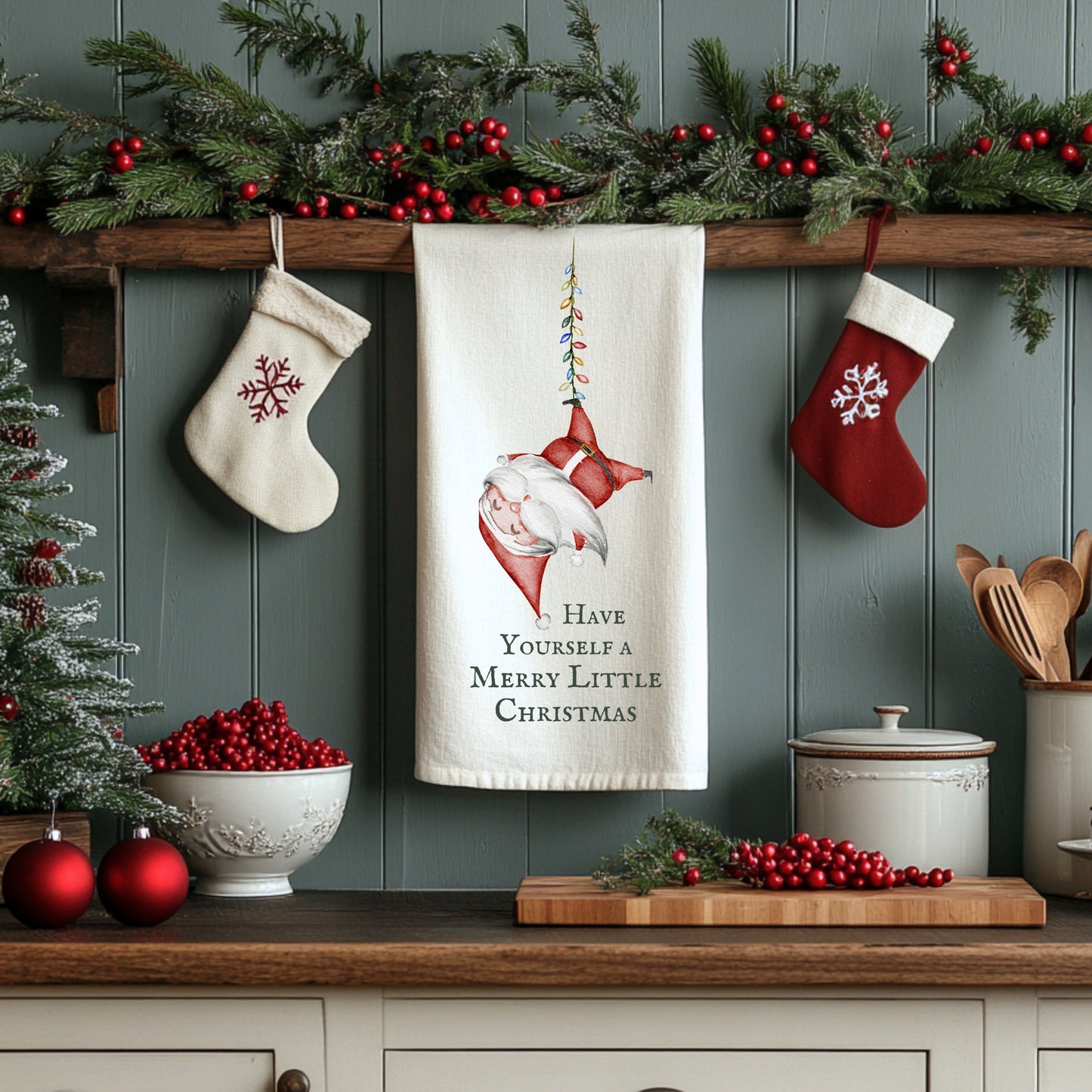 Merry Little Christmas Tea Towel