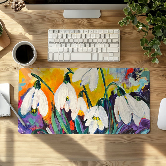 Snowdrop Serenade Desk Pad