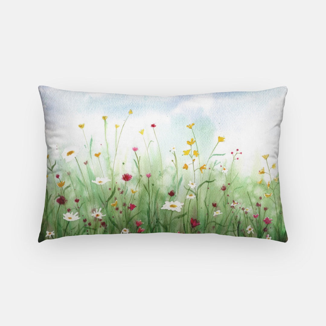 Wildflower Meadow Artisan Lumbar Pillow Case